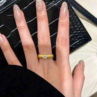 Textural Gold Plated Zirconia Open-ended Ring