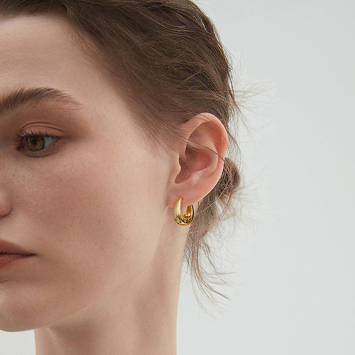 Fluid Teardrop Hoop Earrings