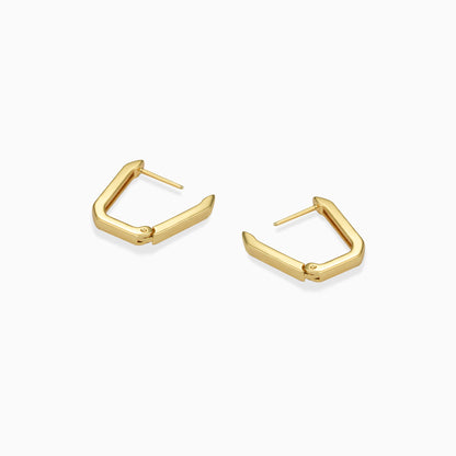 Geometric Rectangle Huggie Hoop Earrings
