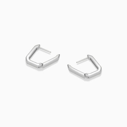 Geometric Rectangle Huggie Hoop Earrings