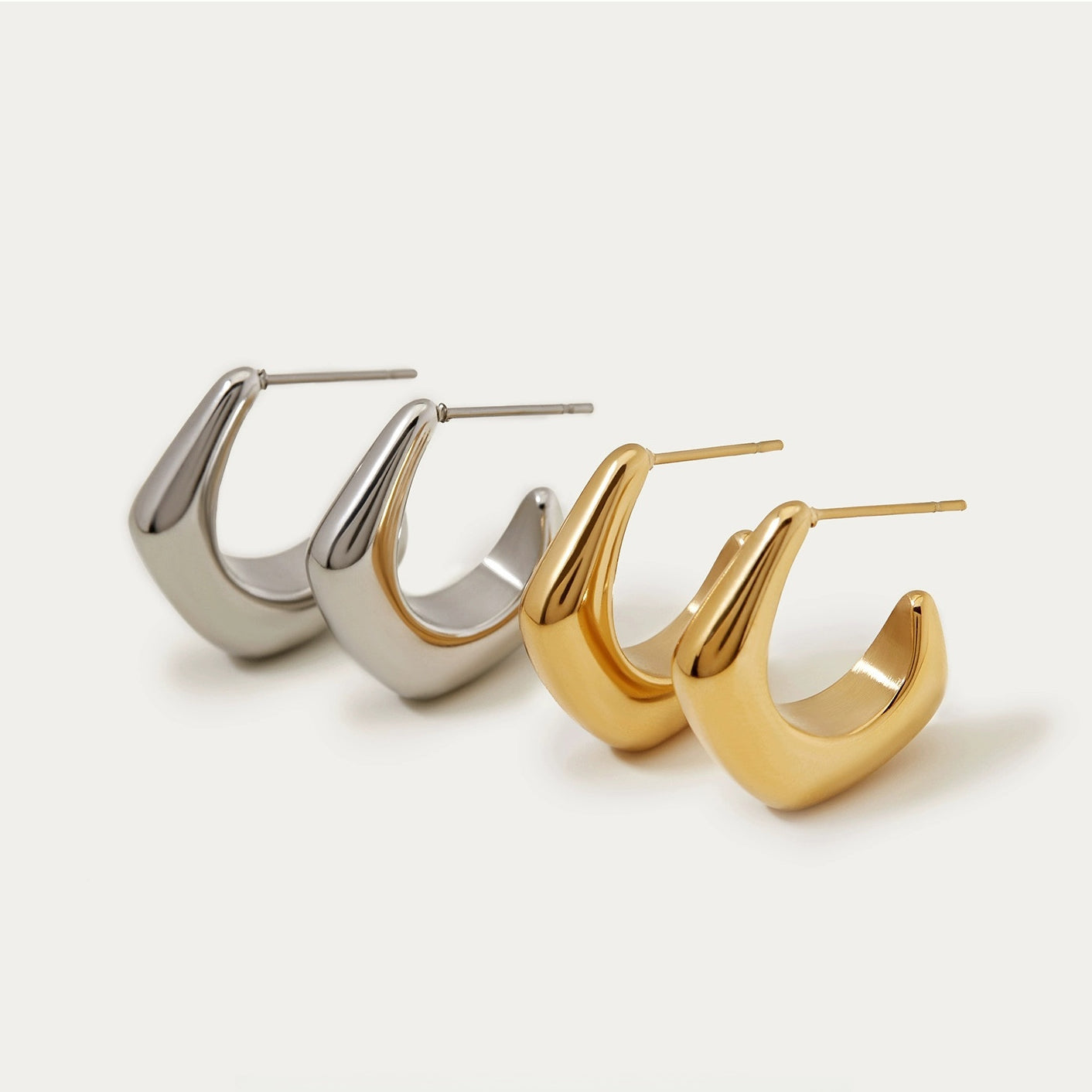 Curved Hoop Earrings