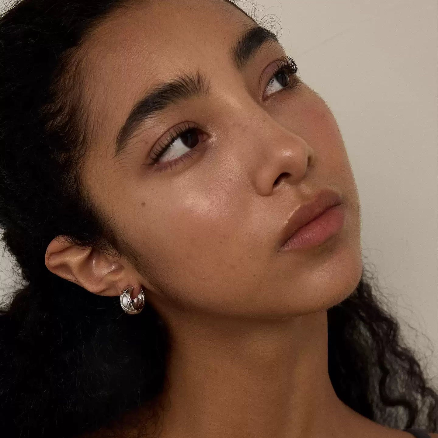 Quilted Round Hoop Earrings