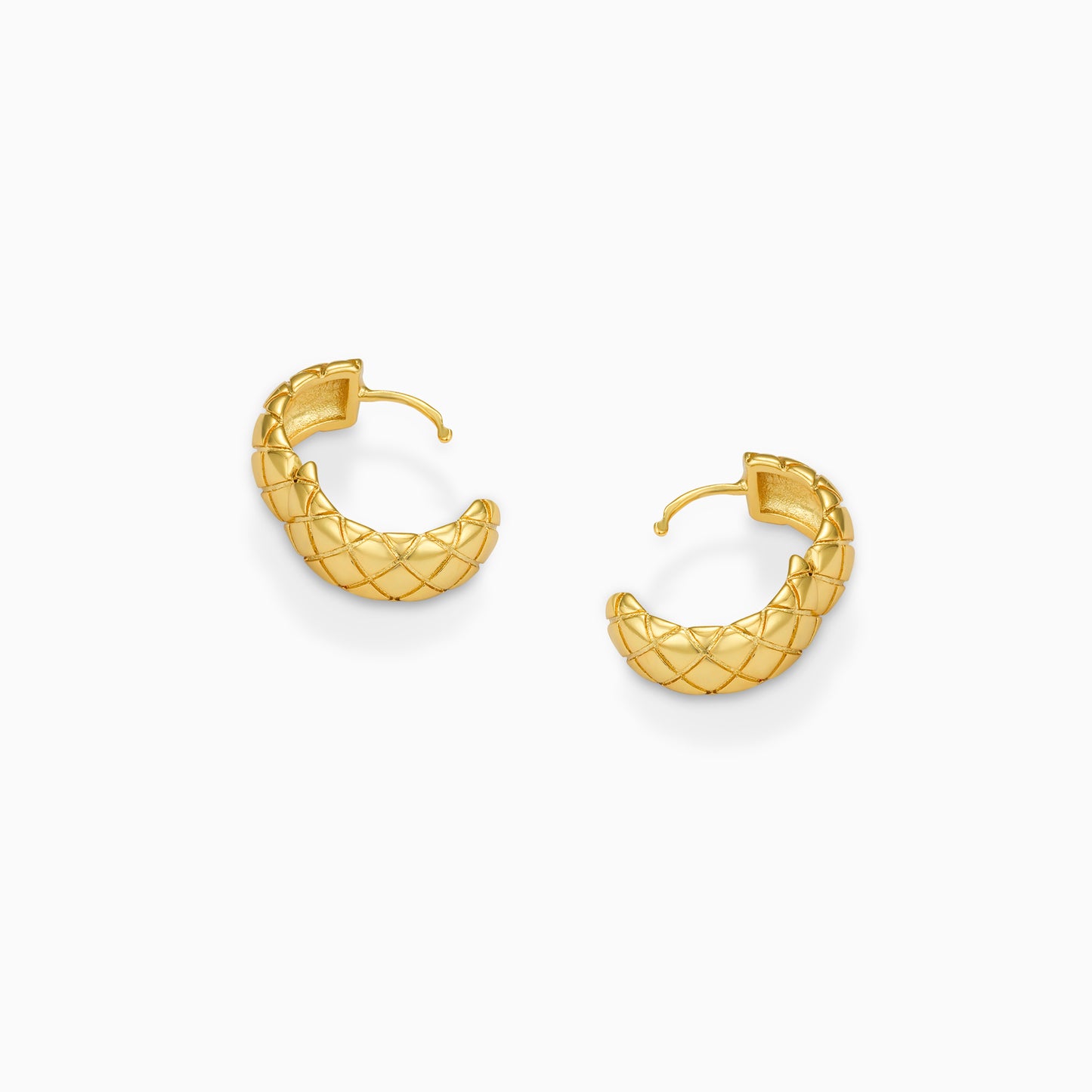 Quilted Round Hoop Earrings