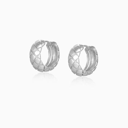 Quilted Round Hoop Earrings