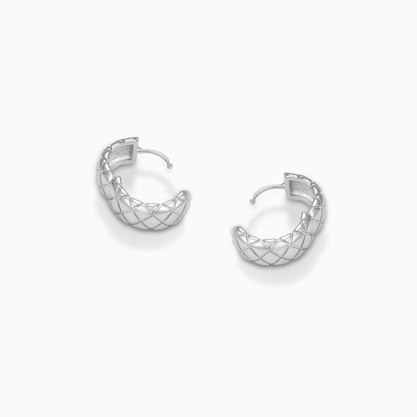 Quilted Round Hoop Earrings