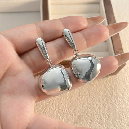 Irregular Oval Drop Earrings