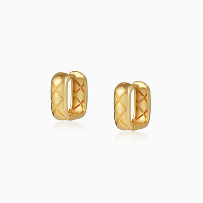 Quilted Rectangle Hoop Earrings