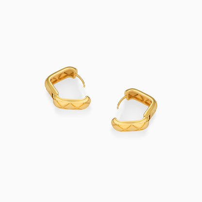 Quilted Rectangle Hoop Earrings