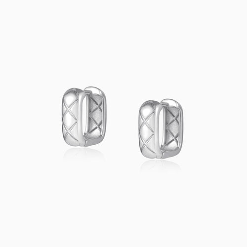Quilted Rectangle Hoop Earrings