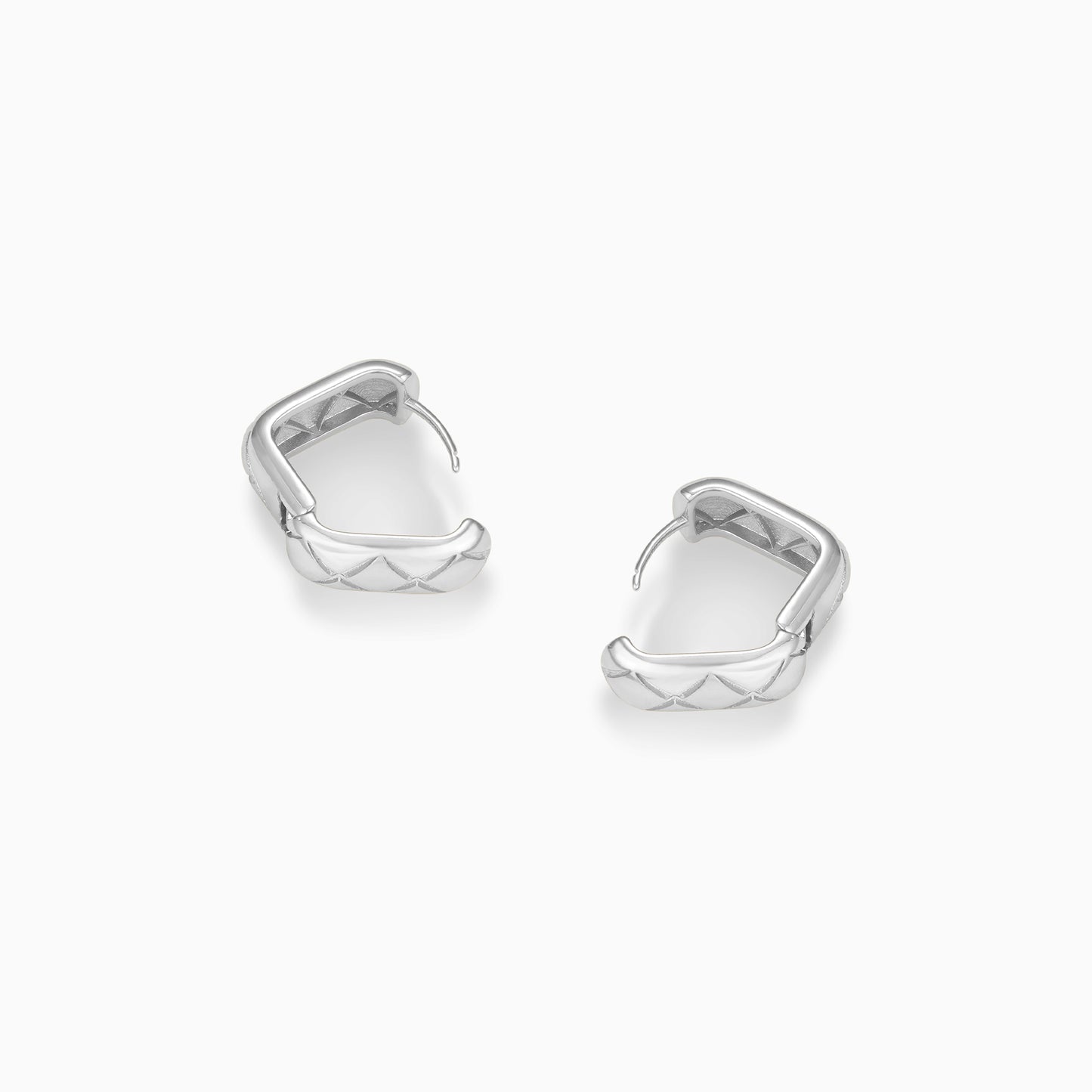 Quilted Rectangle Hoop Earrings