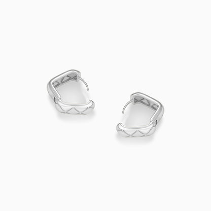 Quilted Rectangle Hoop Earrings