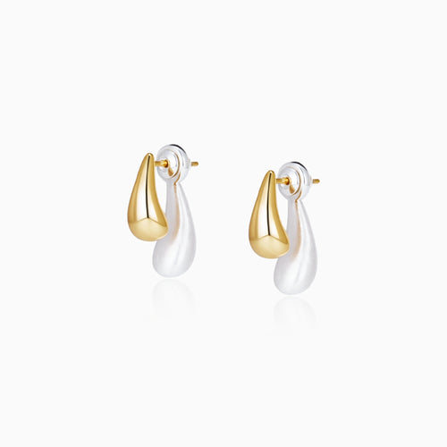 Gold & Silver Two-Tone Earrings