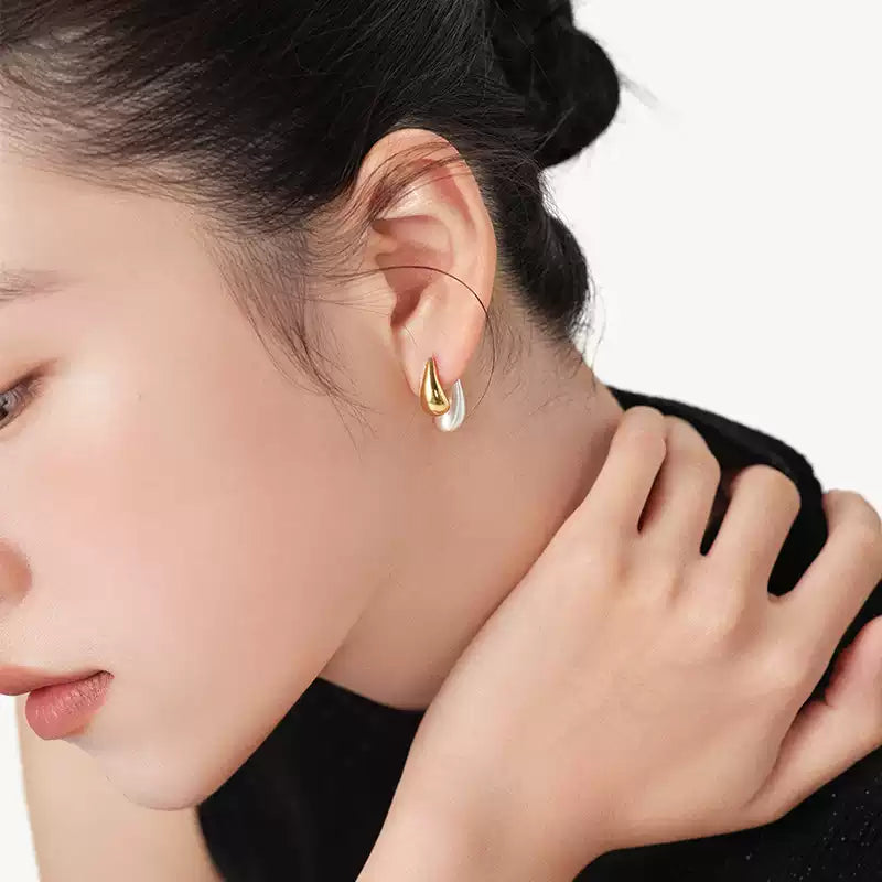 Gold & Silver Two-Tone Earrings