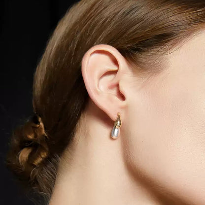 Gold & Silver Two-Tone Earrings
