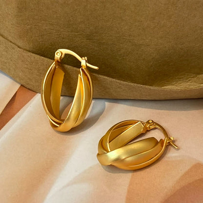 Twist Swirl Dome Hoop Earrings