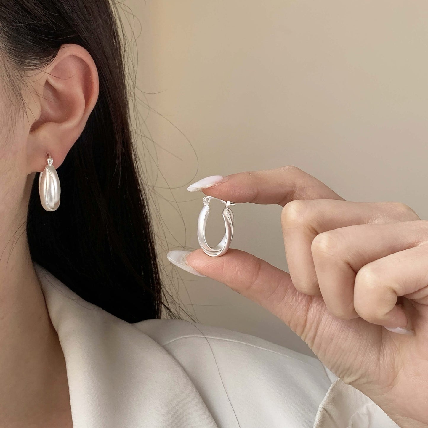 Twist Swirl Dome Hoop Earrings