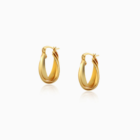 Twist Swirl Dome Hoop Earrings