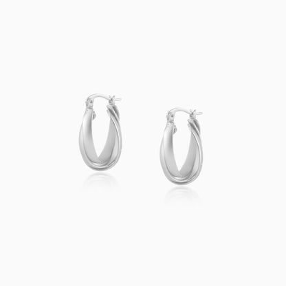 Twist Swirl Dome Hoop Earrings