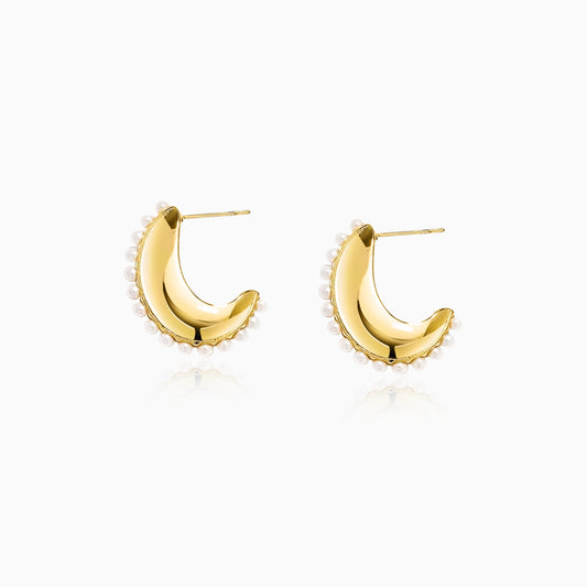 Pearl Crescent Glow Earrings