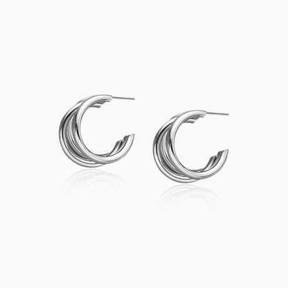 Triple Twist Curved Hoop Earrings