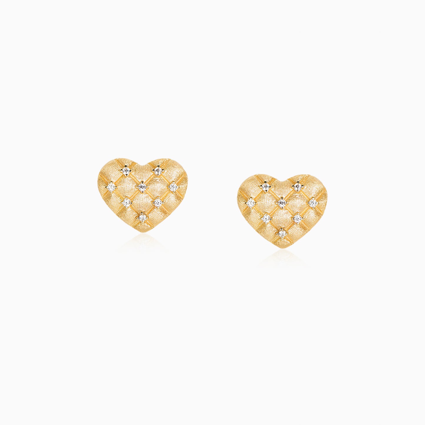 Quilted Heart Sparkle Earrings