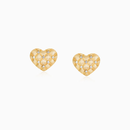 Quilted Heart Sparkle Earrings