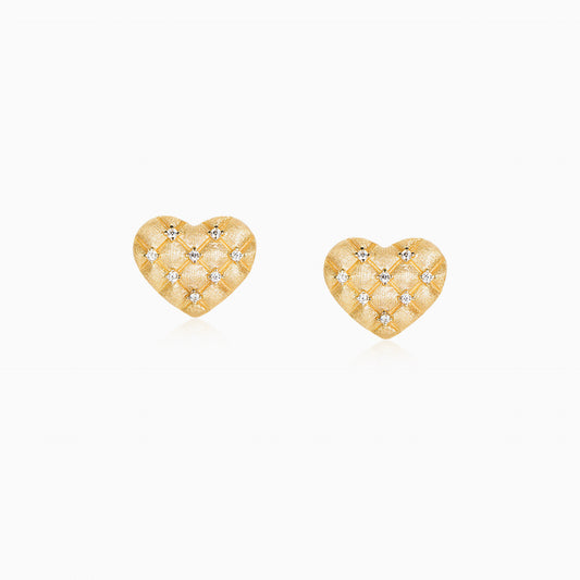 Quilted Heart Sparkle Earrings