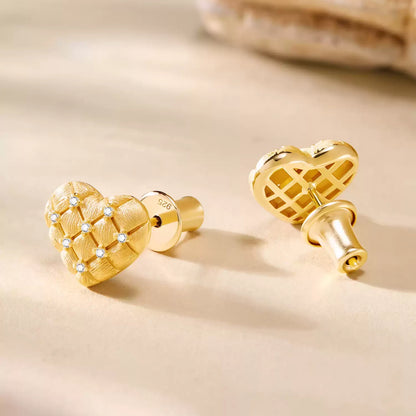 Quilted Heart Sparkle Earrings