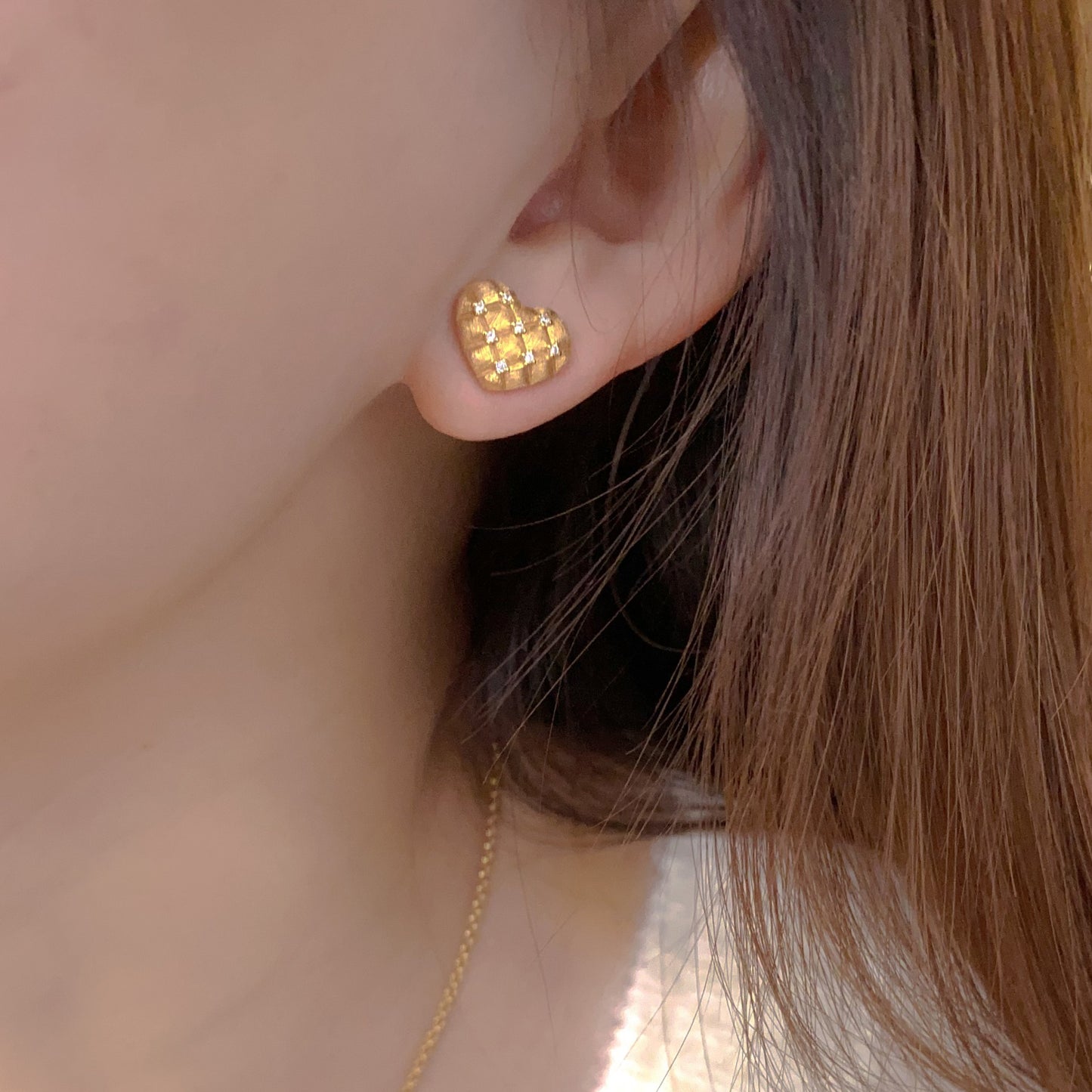 Quilted Heart Sparkle Earrings