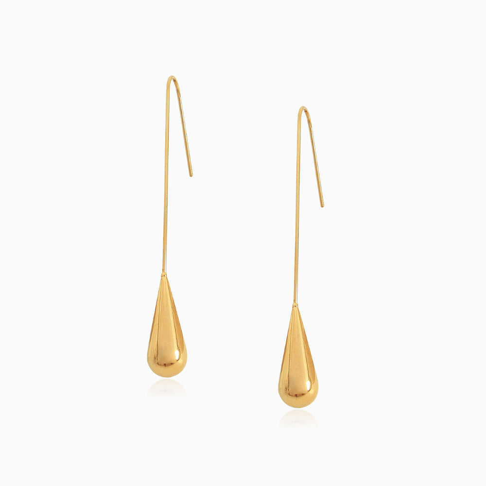 Sleek Droplet Long Earrings