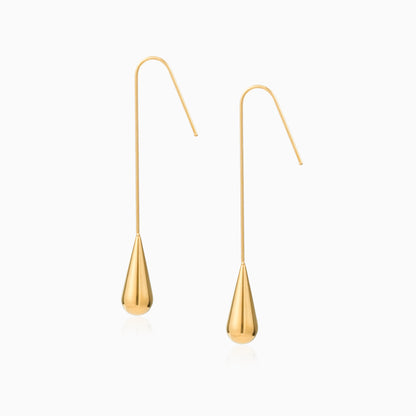 Sleek Droplet Long Earrings