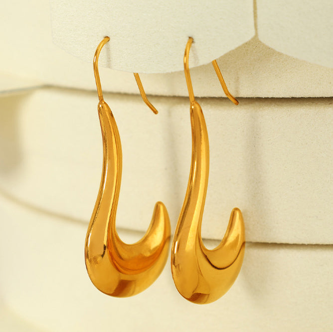 Fluid Curved Hook Earrings