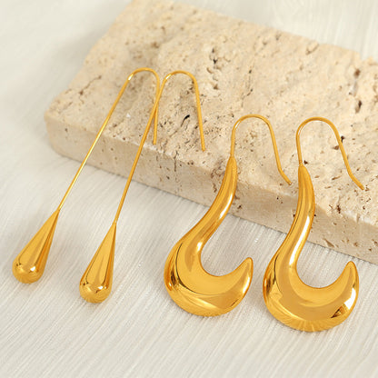 Fluid Curved Hook Earrings