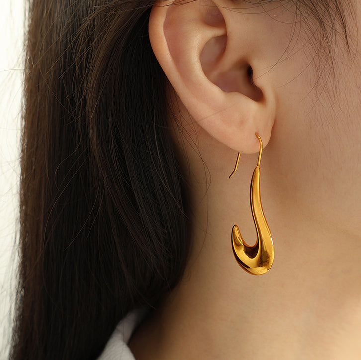 Fluid Curved Hook Earrings