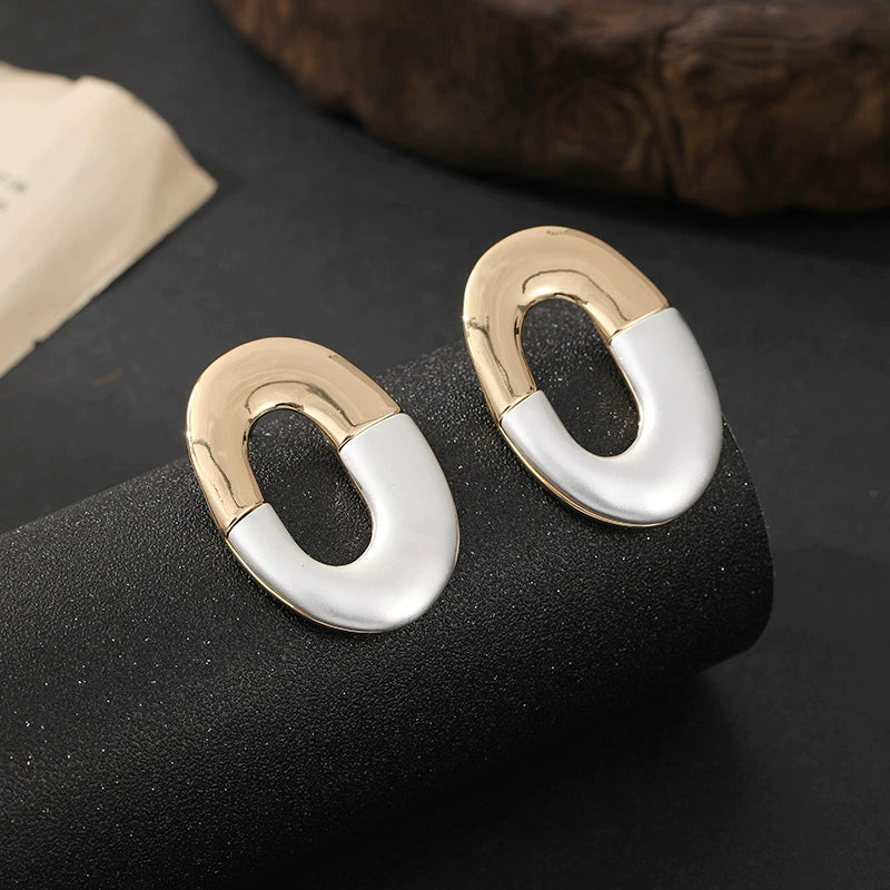 Dual-Tone Hook Earrings