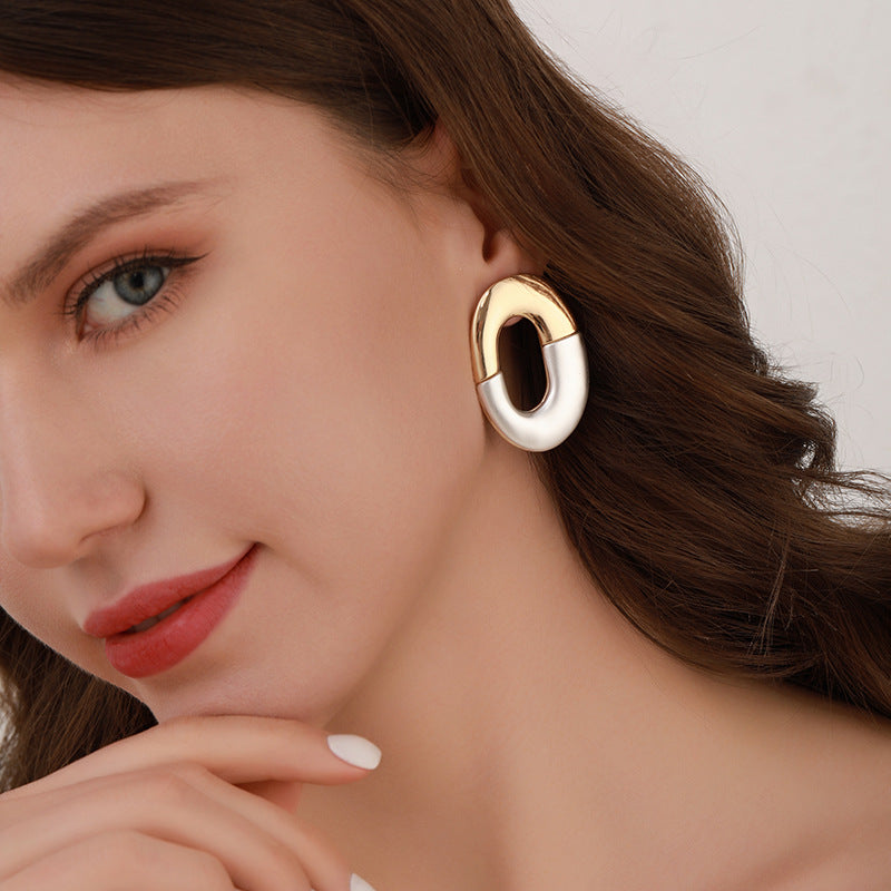 Dual-Tone Hook Earrings