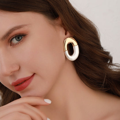 Dual-Tone Hook Earrings