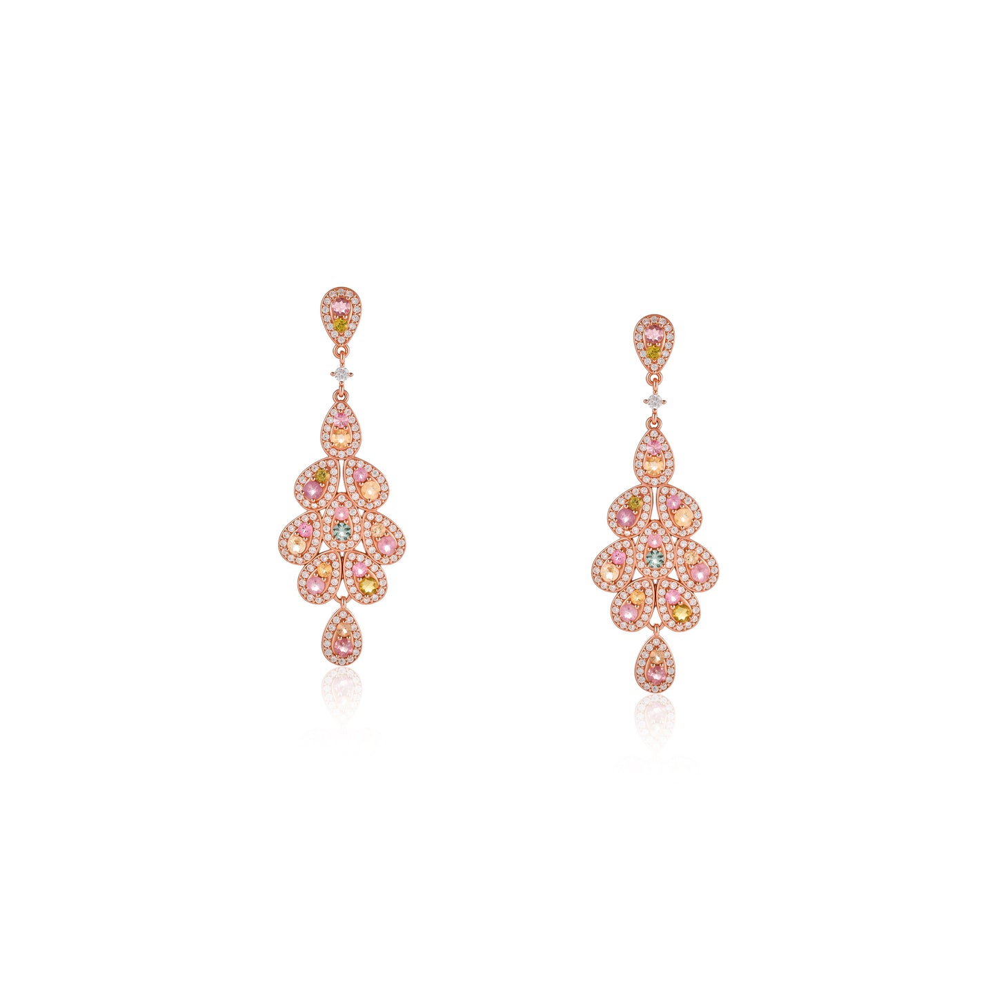 Vertical Petal Tourmaline Earrings