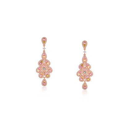 Vertical Petal Tourmaline Earrings