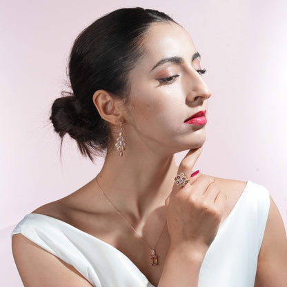 Vertical Petal Tourmaline Earrings