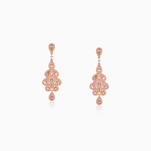 Vertical Petal Tourmaline Earrings
