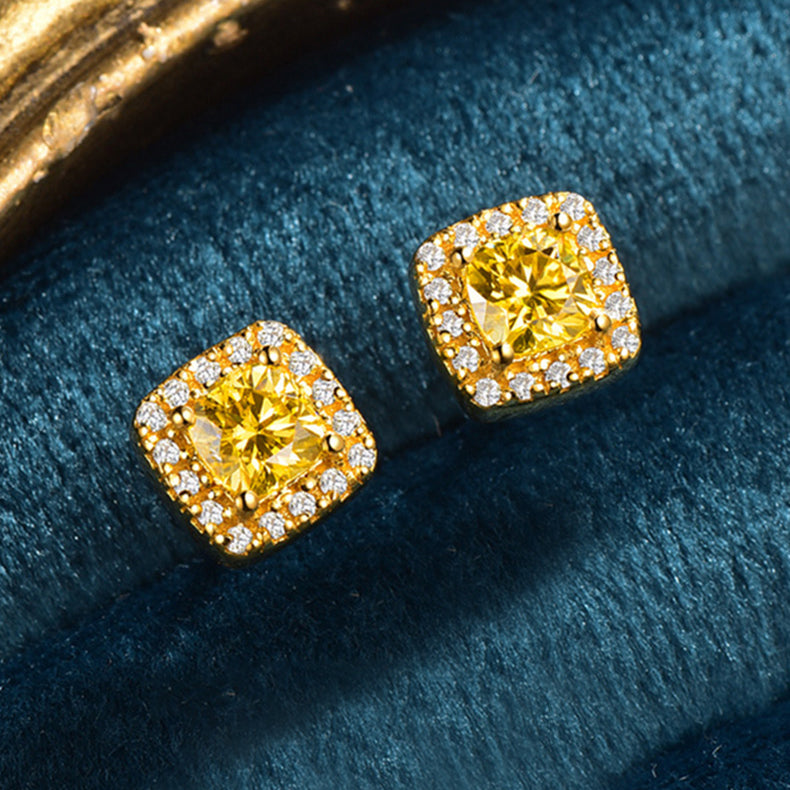 Radiant Cushion Citrine Earrings