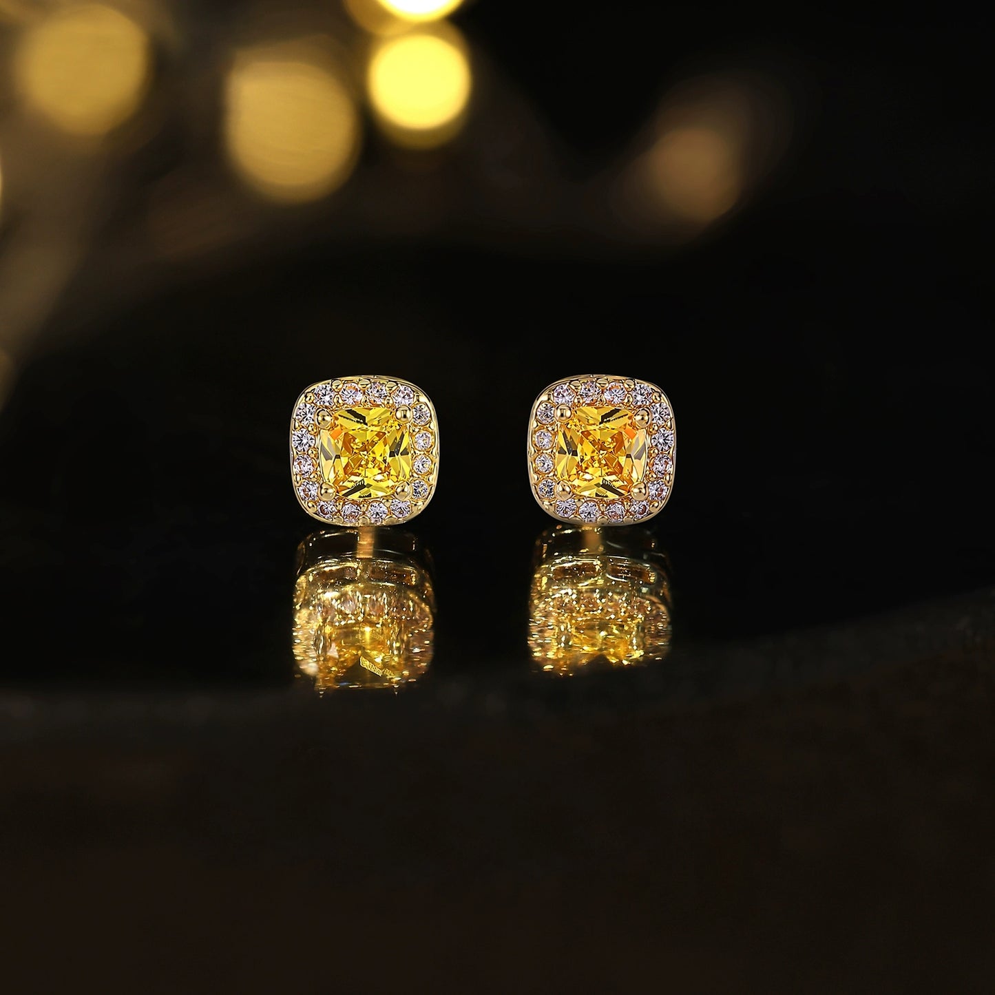 Radiant Cushion Citrine Earrings