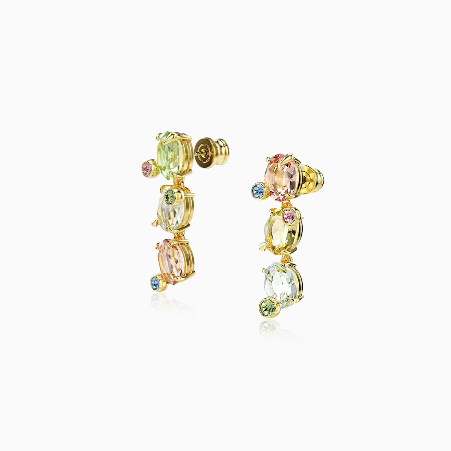 Multi-Gem Vertical Drop Earrings