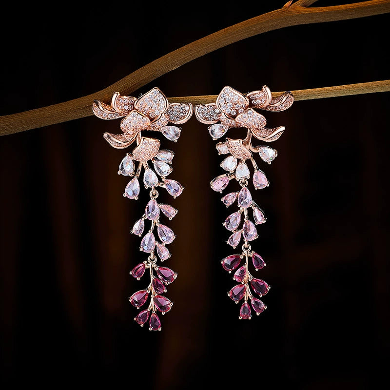 Ombre Petal Cascade Earrings