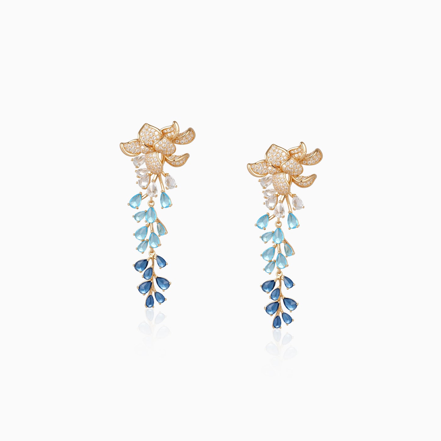 Ombre Petal Cascade Earrings