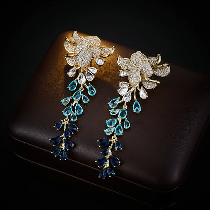 Ombre Petal Cascade Earrings