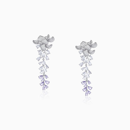 Ombre Petal Cascade Silver Earrings