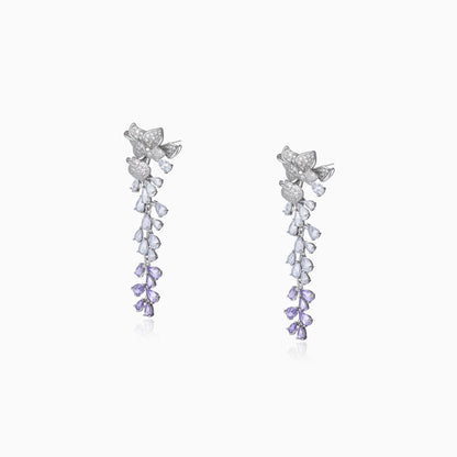 Ombre Petal Cascade Silver Earrings