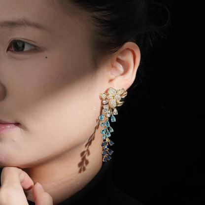 Ombre Petal Cascade Earrings